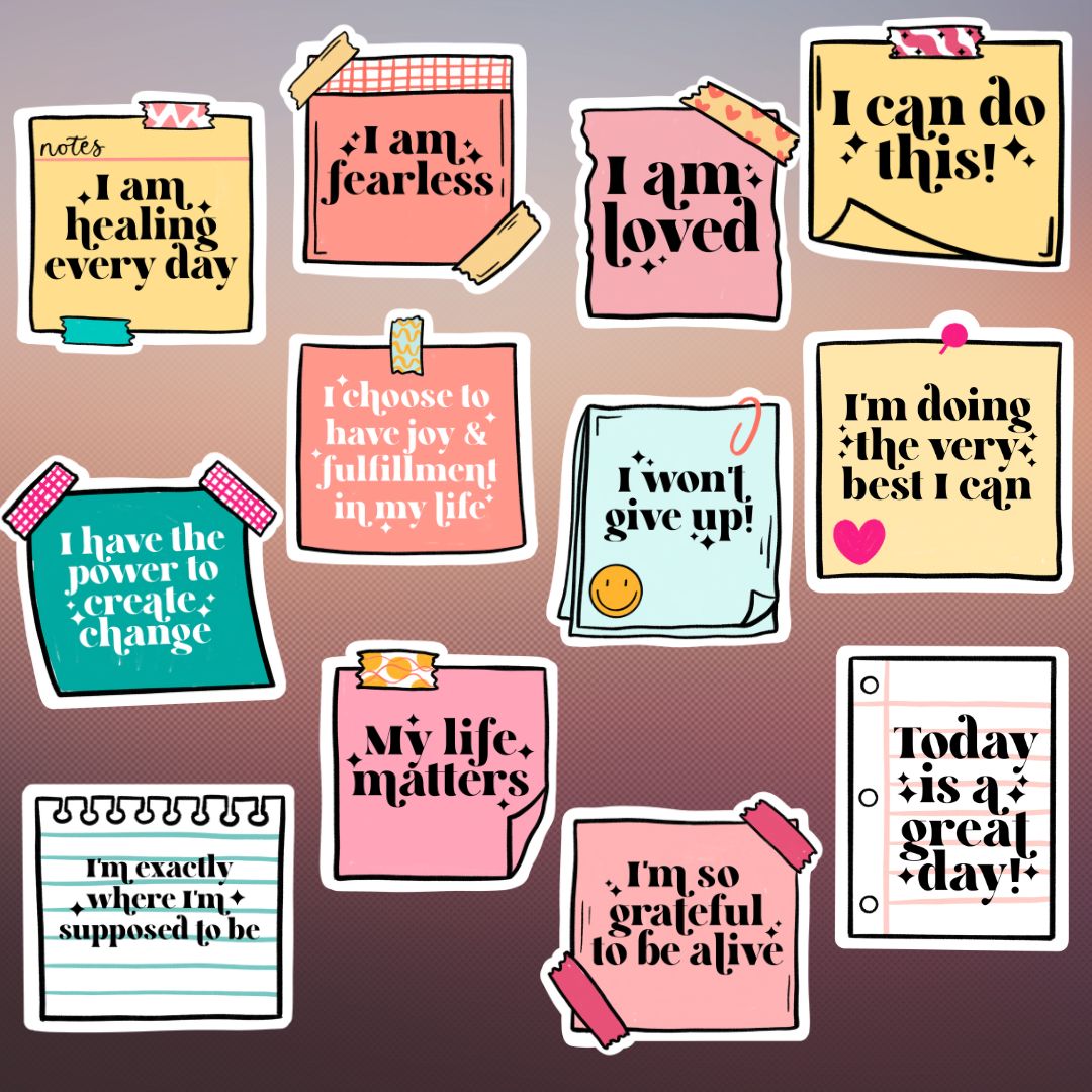 Inspirational Sticky Note Stickers - Laminated Vinyl Stickers - Die Cu ...