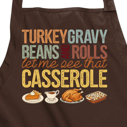 Turkey, Gravy, Beans & Rolls - Thanksgiving Port Authority® Full-Length Apron with Pockets
