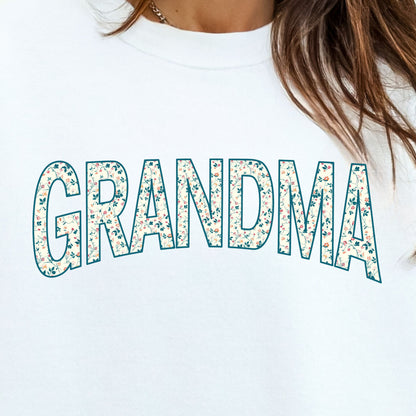 Tiny Flowers Heavy Blend Crewneck for Grandma - Choice of Name and Flowers