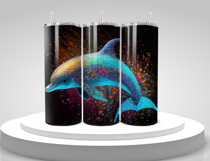 20 oz. Stainless Tumbler - Dolphin - Iridescent Colors