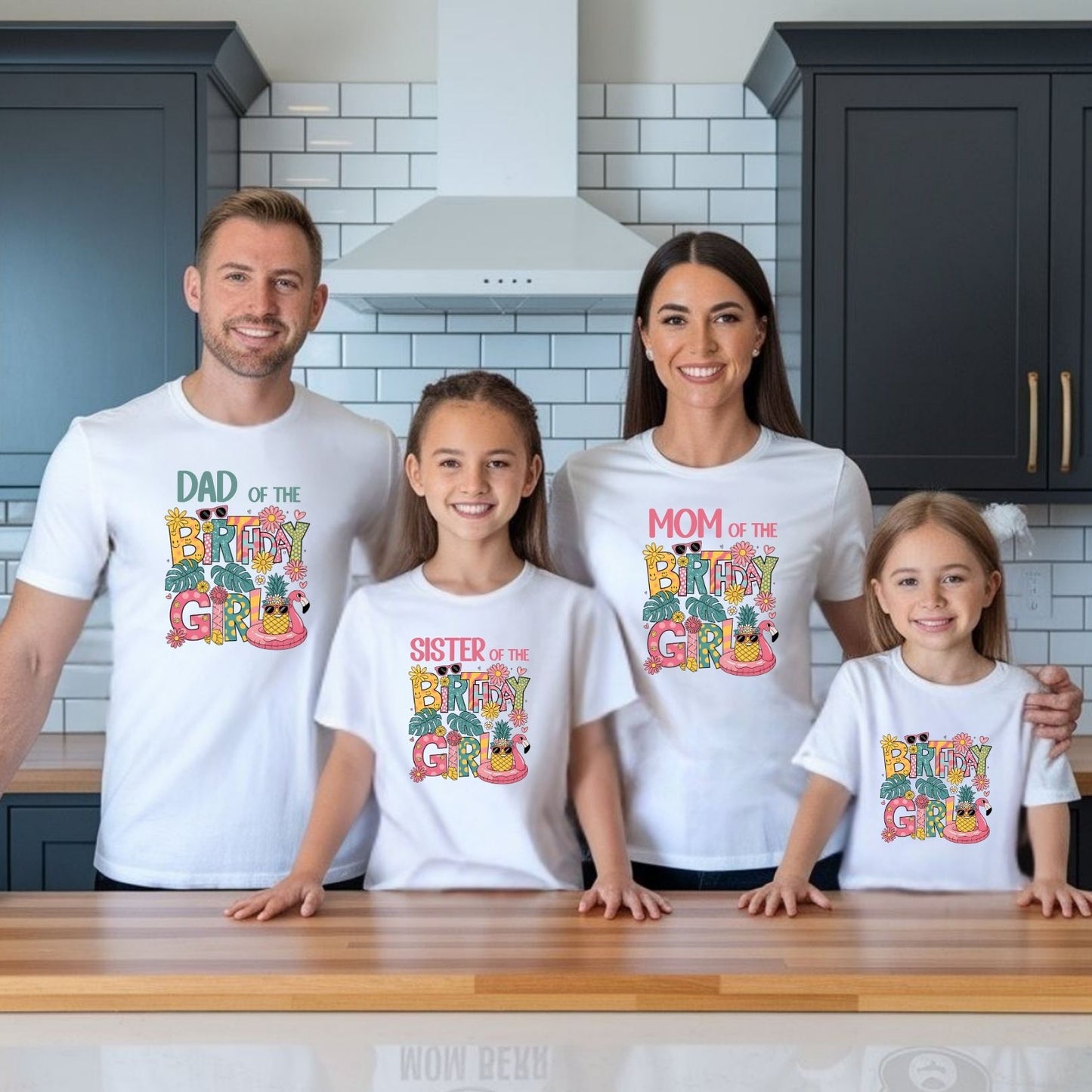Birthday Girl Tropical Family Tees - Available in Adult, Youth, Toddler & Infant sizes