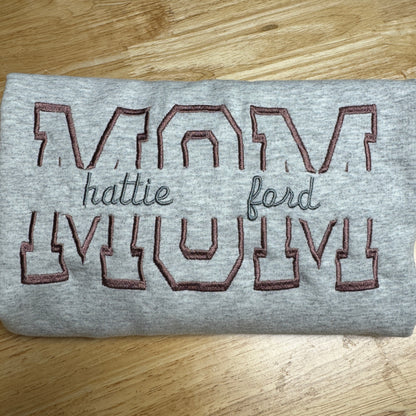 MOM Embroidered Crewneck Sweatshirt - Personalized with kids' names