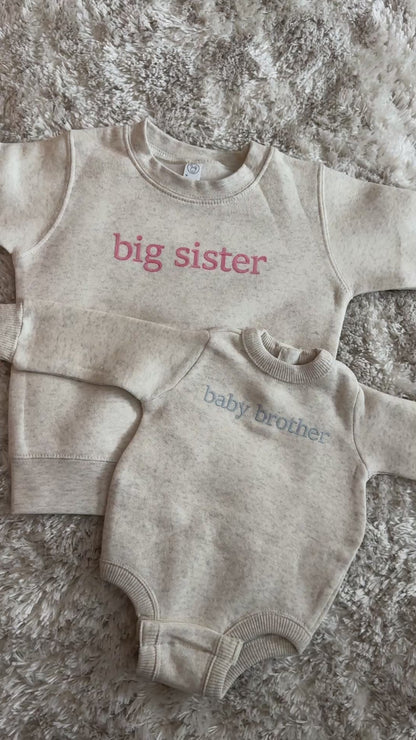 Faux Embroidery Big/Little Brother/Sister Matching Tops