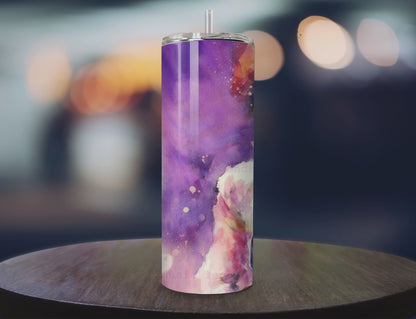 20 oz. Stainless Tumbler - Purple Watercolor