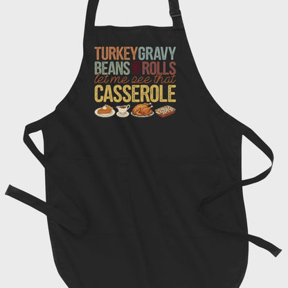 Turkey, Gravy, Beans & Rolls - Thanksgiving Port Authority® Full-Length Apron with Pockets