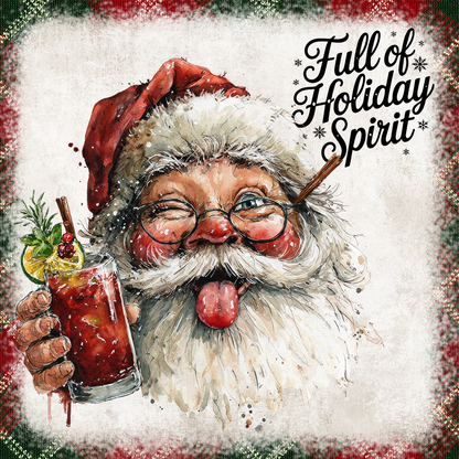 Funny Drinking Santa - Set of 4 Square Coasters - MDF with cork backing