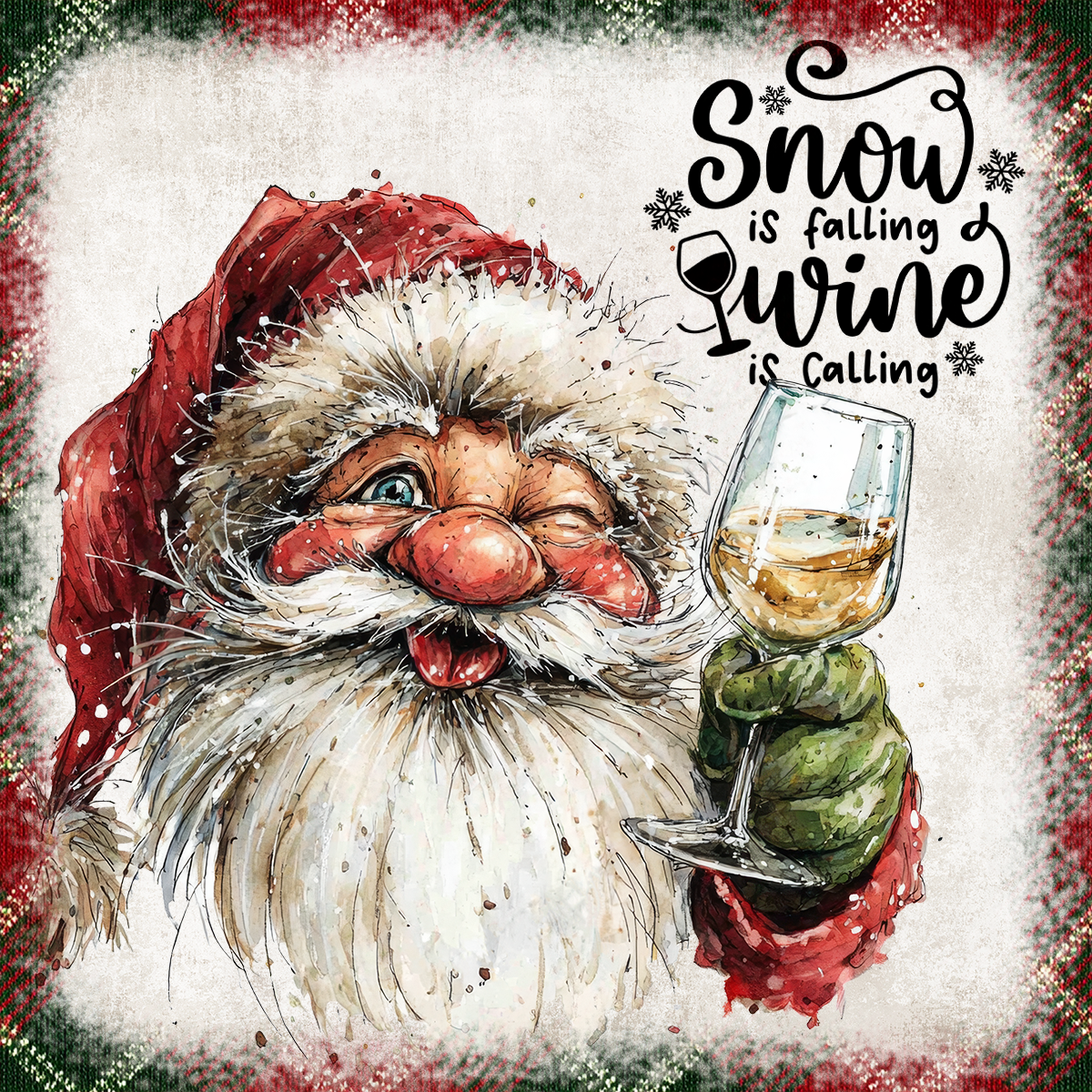 Funny Drinking Santa - Set of 4 Square Coasters - MDF with cork backing