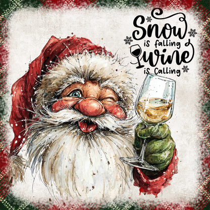 Funny Drinking Santa - Set of 4 Square Coasters - MDF with cork backing