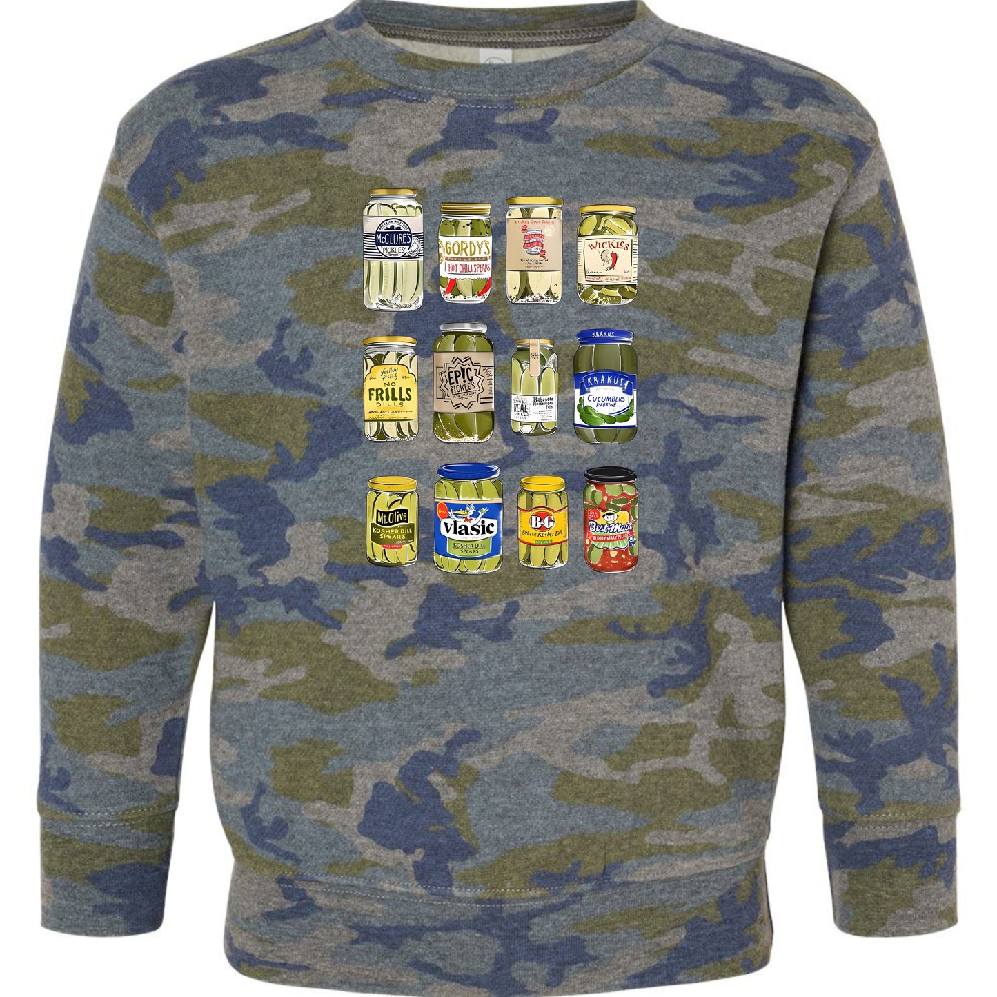 Pickle Jar Drawing Toddler Fleece Crewneck Sweatshirt - For Pickle Lovers Only