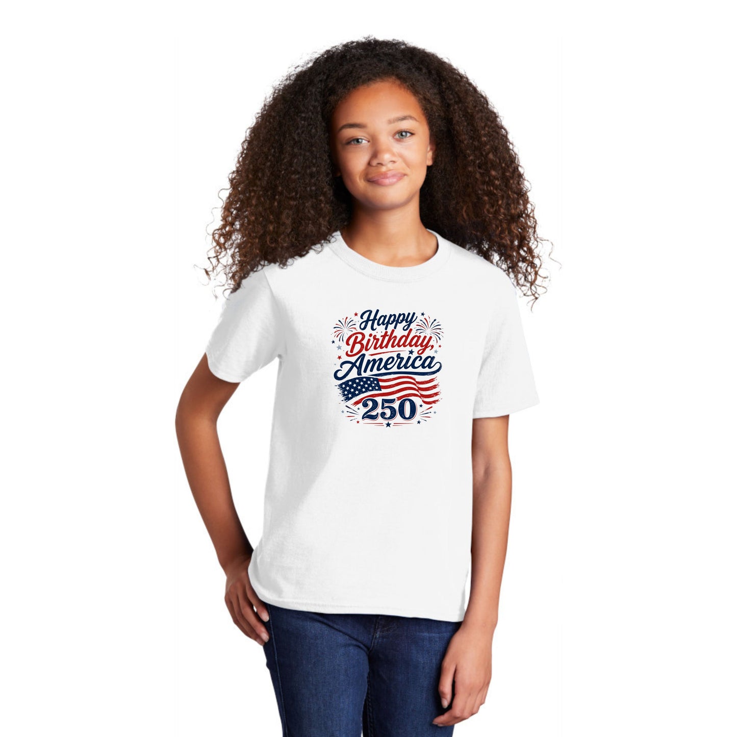 Happy Birthday, America!  - 250 Year Celebration Tee - Available in Adult, Youth, Toddler & Infant sizes