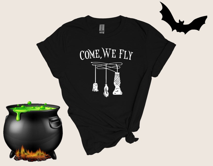 Come We Fly Tee - Tee-shirt Halloween - Balais de sorcières