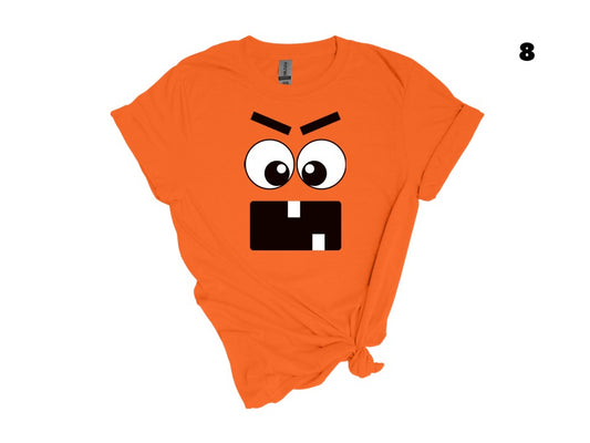 Spooky Orange Carrot Face Tees - Available in toddler, youth and adult sizes! - 10 creepy carrot faces to choose from!