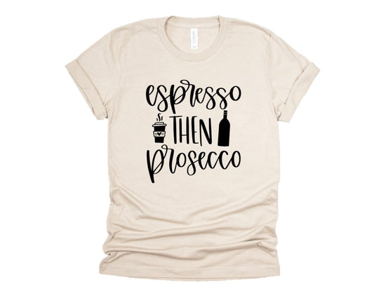 Tee-shirt Espresso puis Prosecco