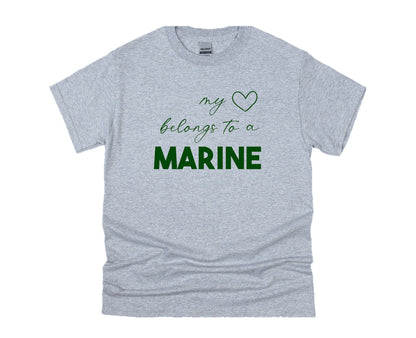 My heart belongs to a Marine - Short Sleeve T-Shirt