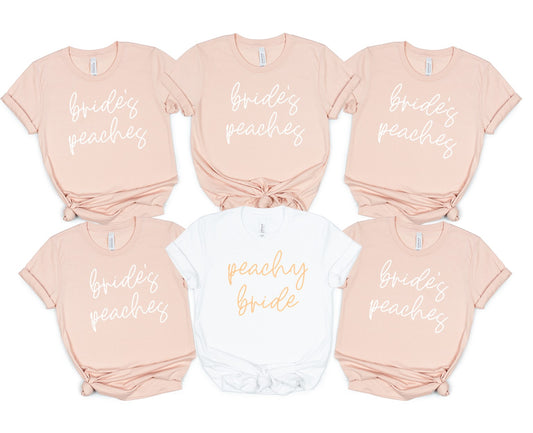Peachy Bride/Bride's Peaches - Camisas de despedida de soltera