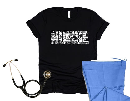 Nurse Word Art Tee