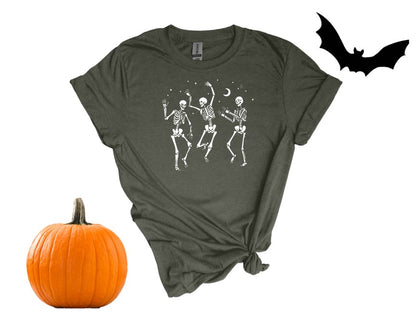 Dancing Skeletons Tee - Spooky and Fun Halloween Shirt
