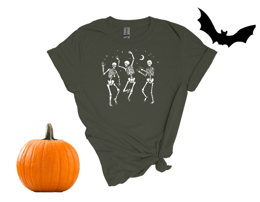 Dancing Skeletons Tee - Spooky and Fun Halloween Shirt