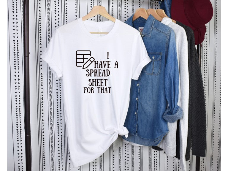 I have a spreadsheet for that - Tee or Sweatshirt